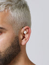 S curve silver ear cuff with a pearl
