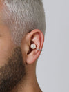 S curve silver ear cuff with a pearl