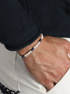 Pearl Bracelet with Lapis and Gold Plated Barrel Beads