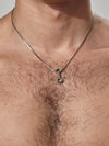 Dumbbell Necklace with Sterling Silver Chain