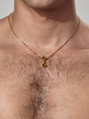 Gold Dumbbell Necklace
