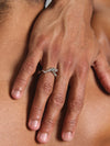 Shiny Irregular looking silver ring inspired by ant colony