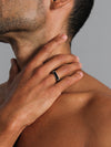Silver Signet Ring with Black Enamel