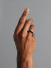 Silver Signet Ring with Black Enamel