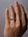 Shiny Gold Ring with Fluid Ocean Surface