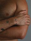 Rainbow Bead Bracelet with tiny Baroque Pearls Designer Mens Jewelry