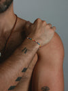 Rainbow Bead Bracelet with tiny Baroque Pearls Designer Mens Jewelry