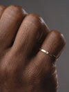 Solid 14K Gold Ring with Square Profile and a Square Diamond Princess Cut