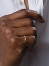 Solid 14K Gold Ring with Square Profile and a Square Diamond Princess Cut