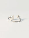 Silver Ring with Two Baroque Pearls and an opening