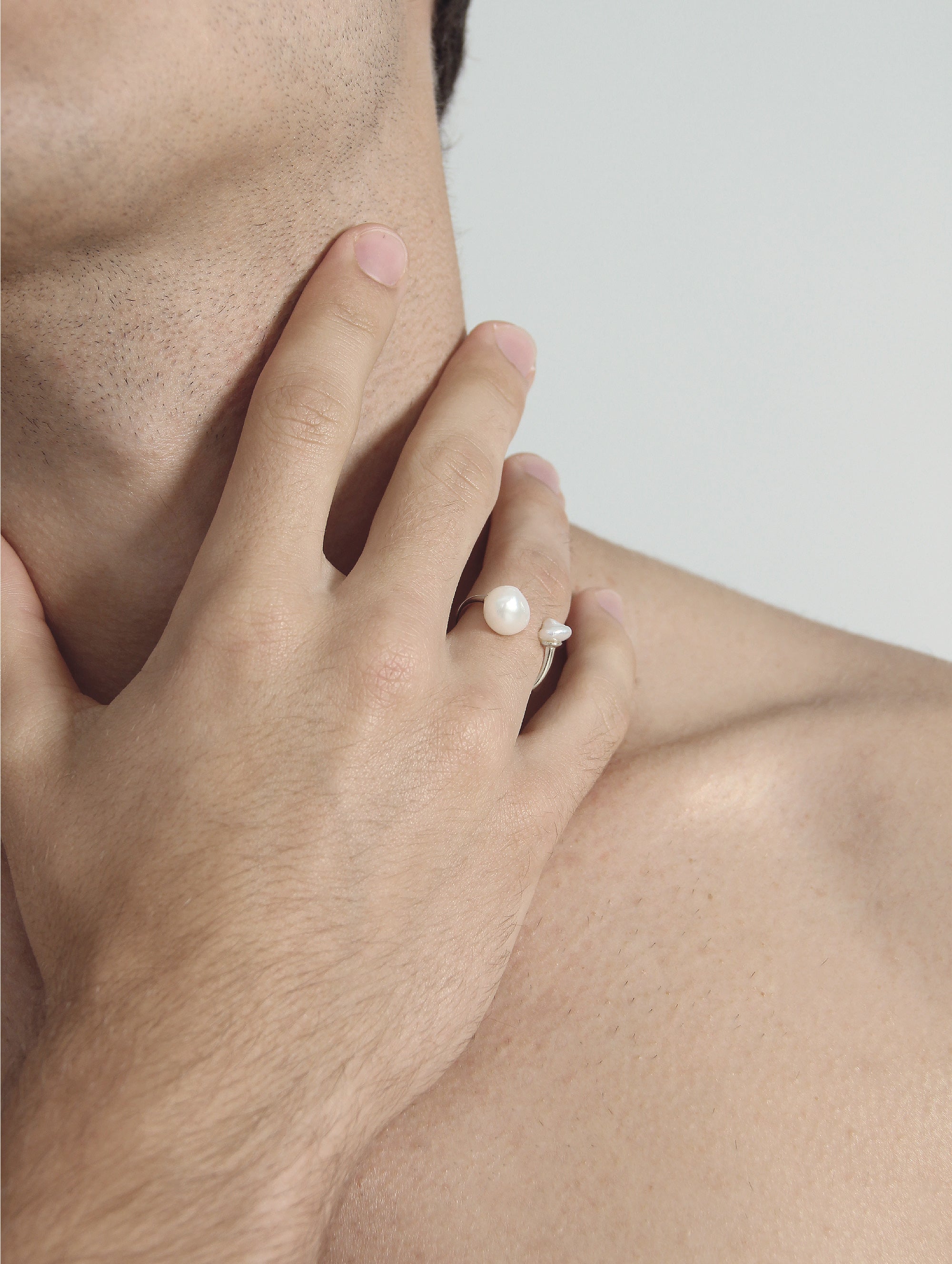■ENGBROX■ silver925 iris ring set EBRG22022 B. Pearl Duo Ring, Sterling Silver. – Sentient Jewelry
