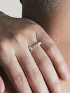 Thin Silver Ring with two tiny pearls