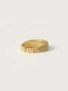 Foil texture gold ring with navy enamel