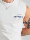 Sentient Starship Merch, White Sleeveless Tee.