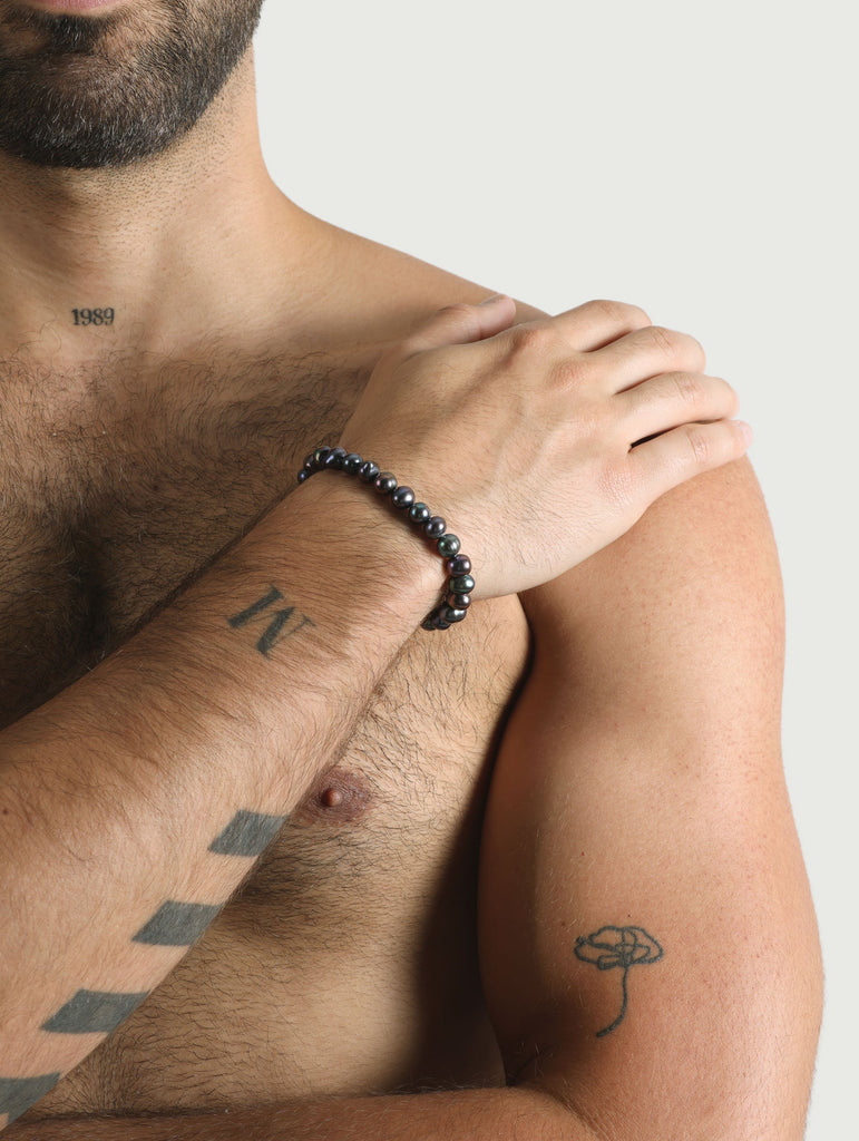 Shadow Pearl Bracelet, Elastic.