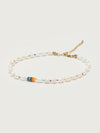 Pearl Spectrum Anklet, Gold Plated.