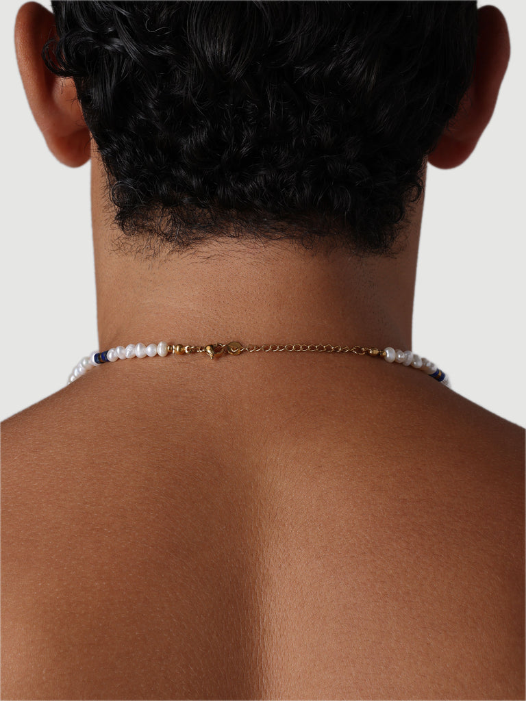 Paros Pearl Necklace, Lapis.