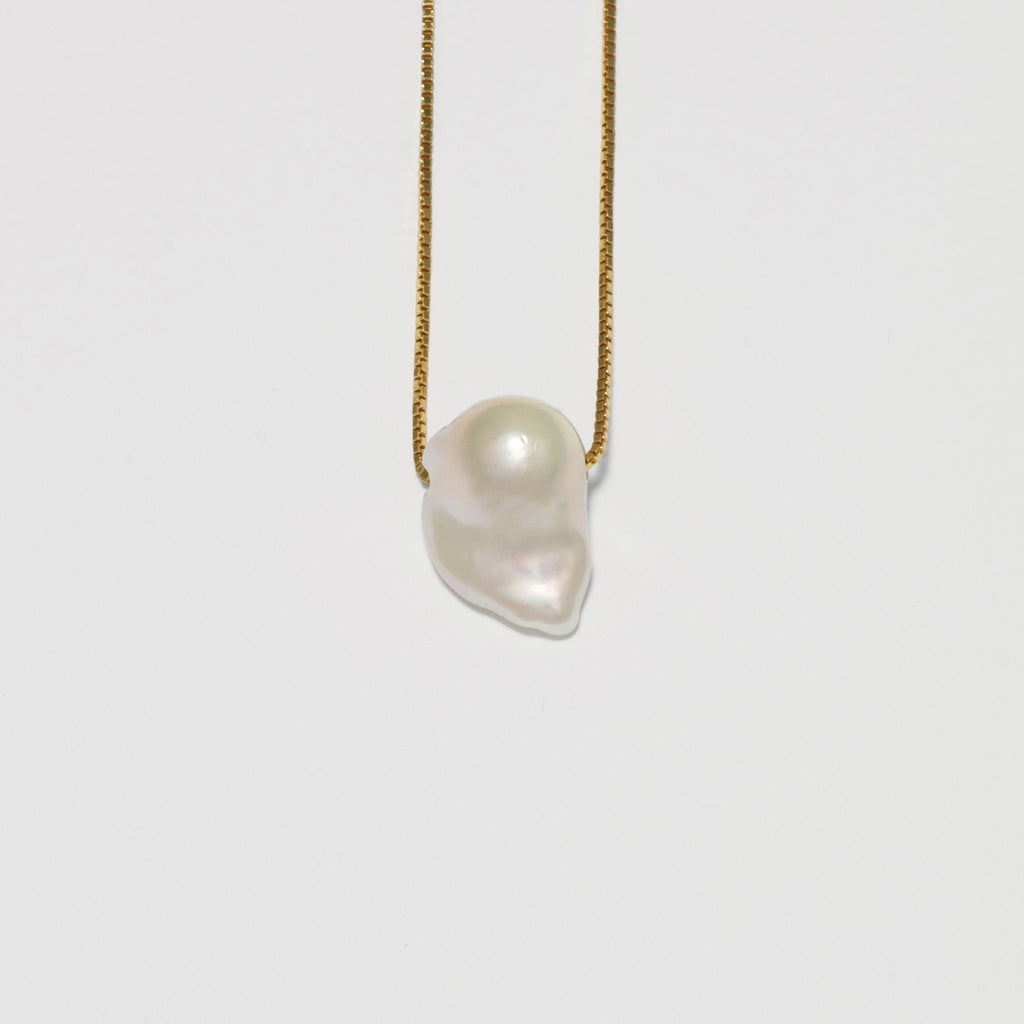 B. Pearl, Gold Vermeil Chain.