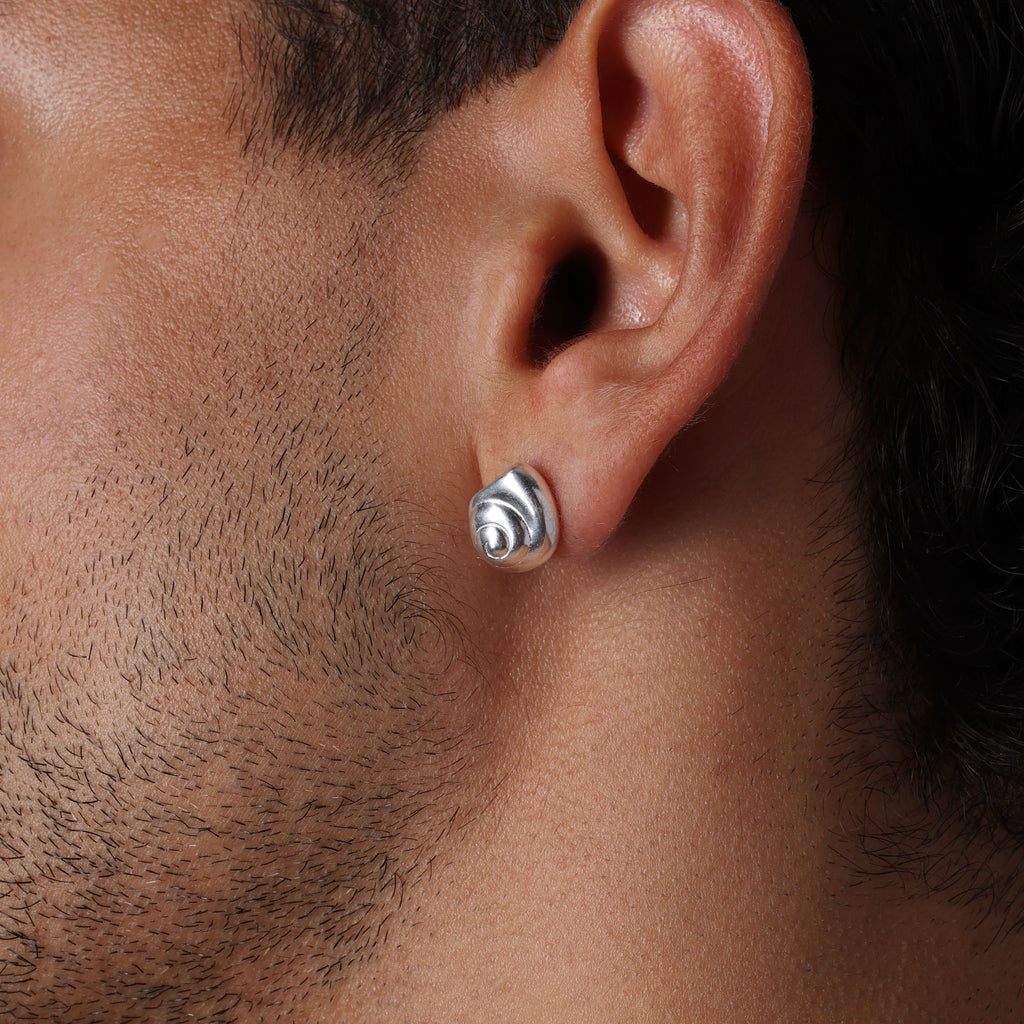 Sundial Ear Studs, Sterling Silver.