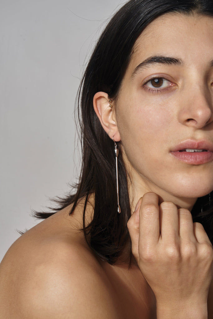 ASMR Earring, White Gold Plated.