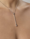 Q tip Necklace with a Sterling Silver Chain