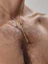 Gold Q tip Necklace