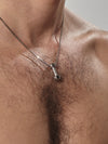 Dumbbell Necklace with Sterling Silver Chain