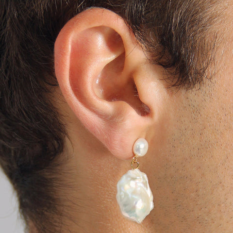 B. Pearl Drop Earring, Sterling Silver Post.