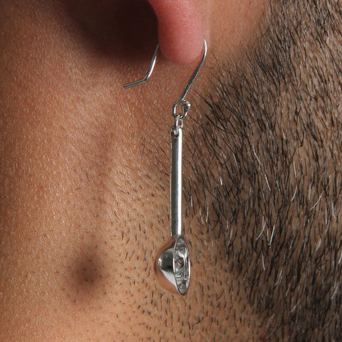 Steam Earring, White Gold Plated.