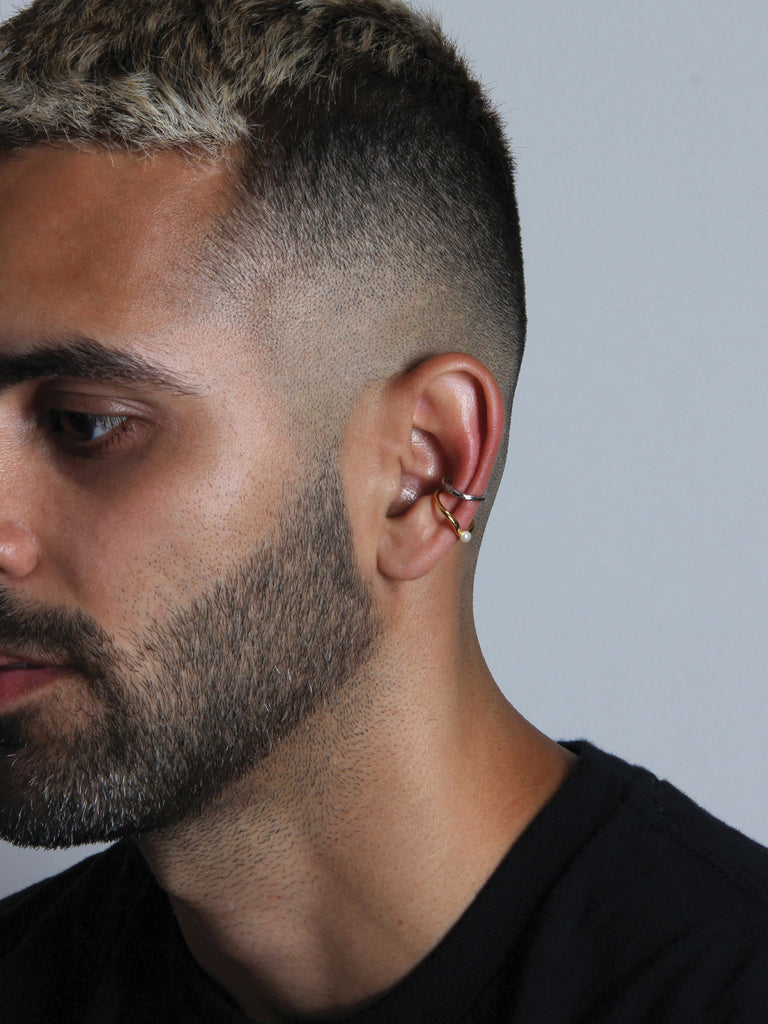 B. Pearl Dust Ear Cuffs, Gold Vermeil.