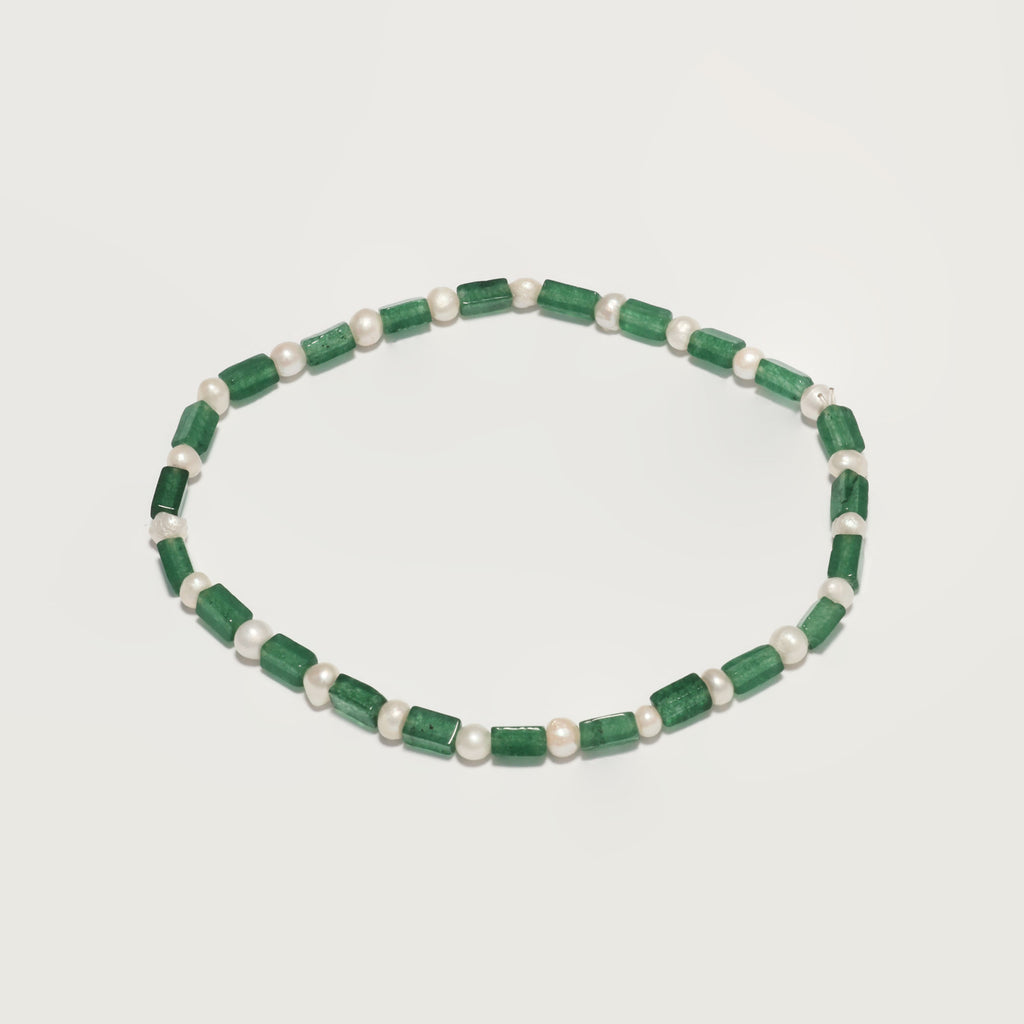 Kauai Pearl Bracelet, Green Apatite.