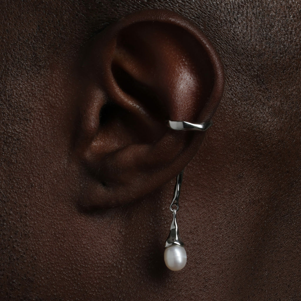 Dew Ear Cuff, Sterling Silver.