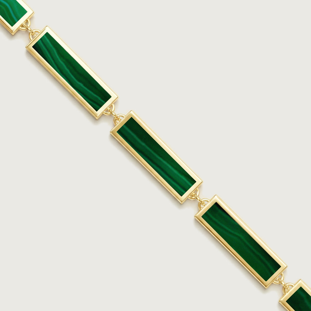 Earthscape Bracelet, Malachite Gold Vermeil.