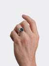 Eclipse Signet Ring, Black Enamel Silver.