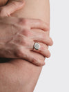 Eclipse Signet Ring, Black Enamel Silver.