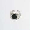 Eclipse Signet Ring, Black Enamel Silver.