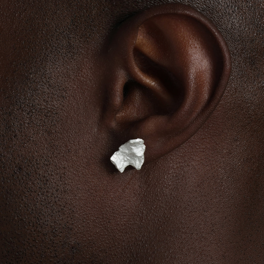 Foil Ear Studs, Sterling Silver.