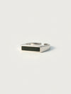 Silver Signet Ring with Black Enamel