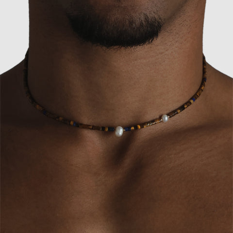 Mauritius Beaded Necklace, Tiger's Eye.