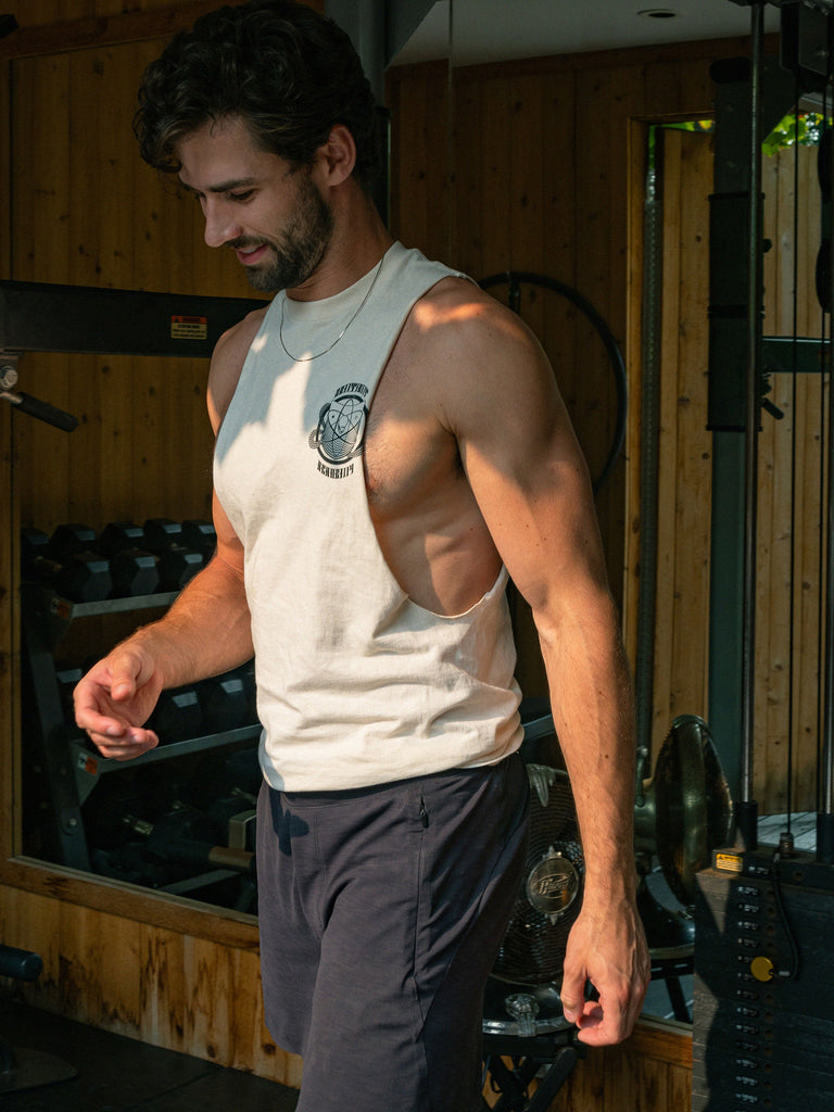 Sentient Academy Merch, Ivory Sleeveless Tee.