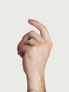 Offset Signet Ring, Black Enamel Silver.
