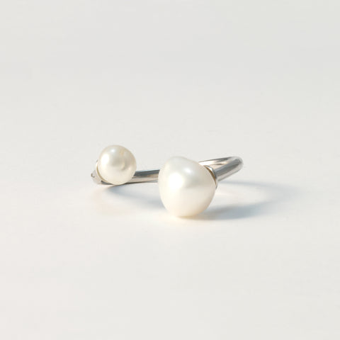 B. Pearl Duo Ring, Sterling Silver.