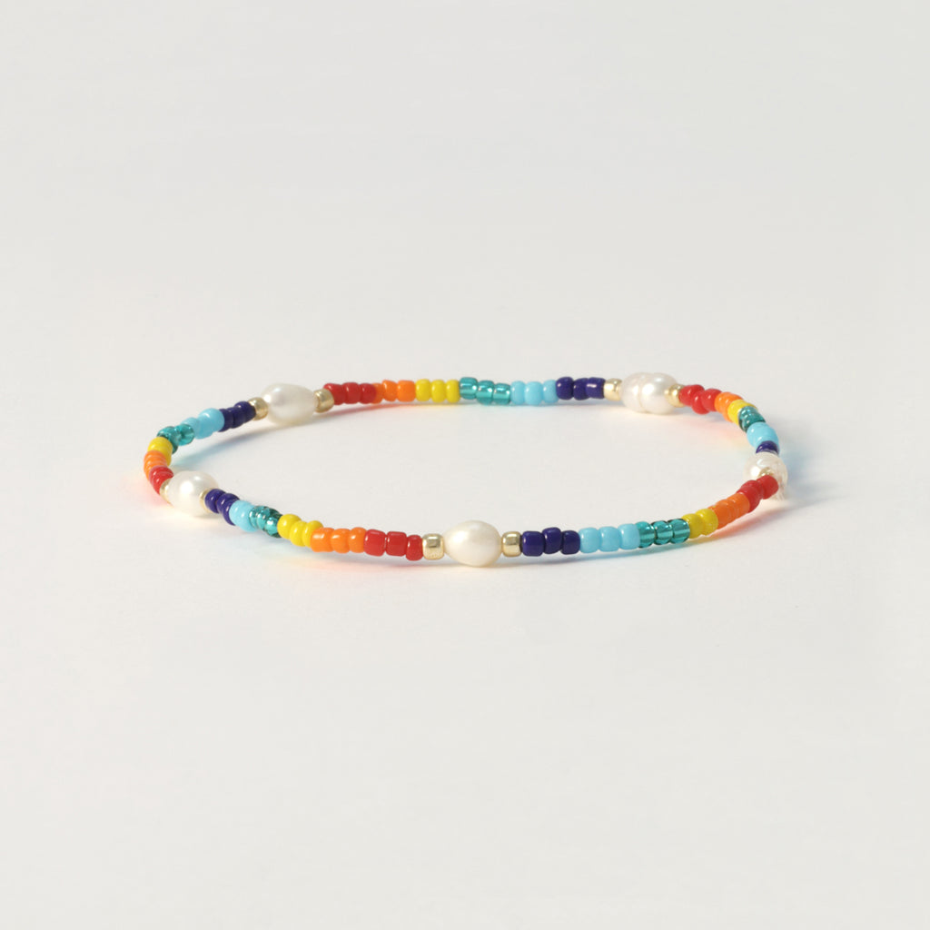 Pearl Rainbow Bracelet, Elastic.