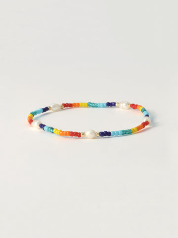 Pearl Rainbow Bracelet, Elastic.