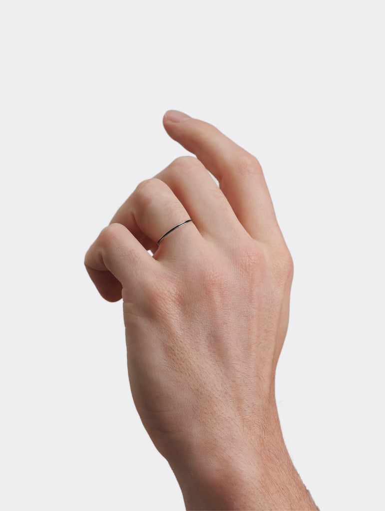 Roulette Ring, Black Enamel Silver.