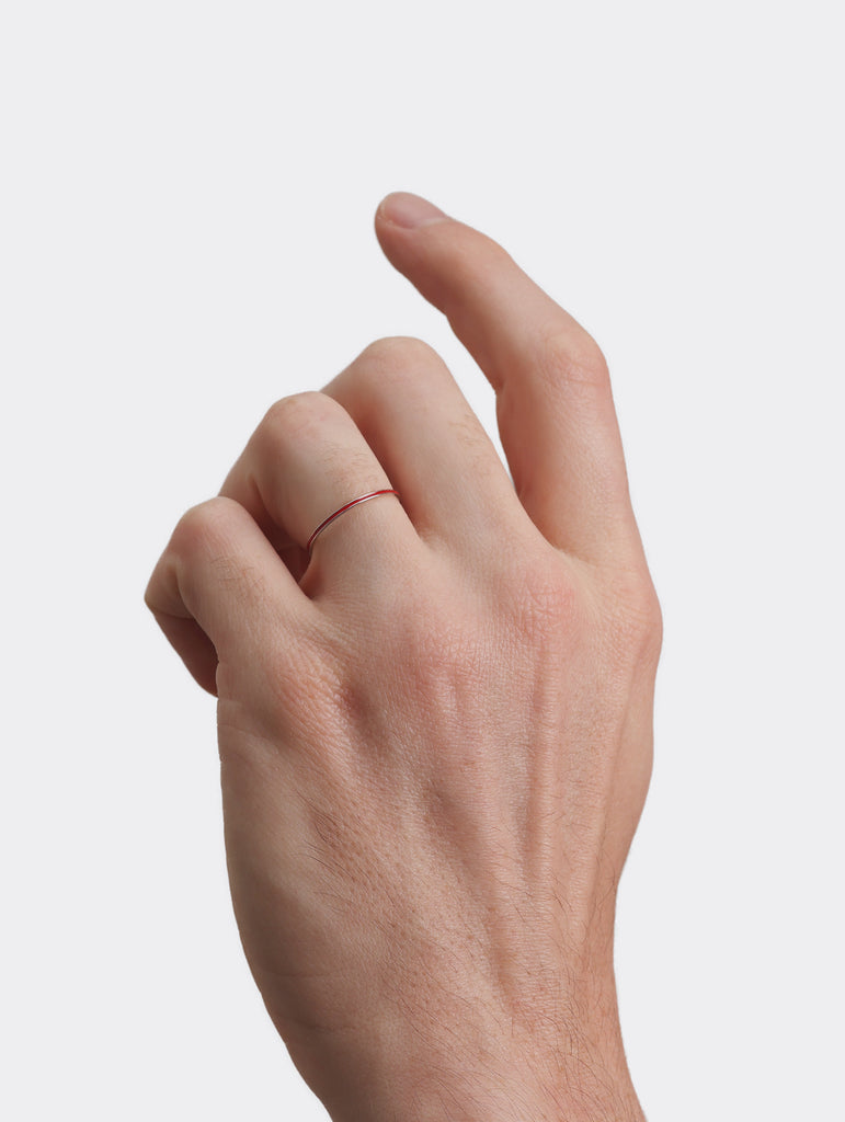 Roulette Ring, Red Enamel Silver.