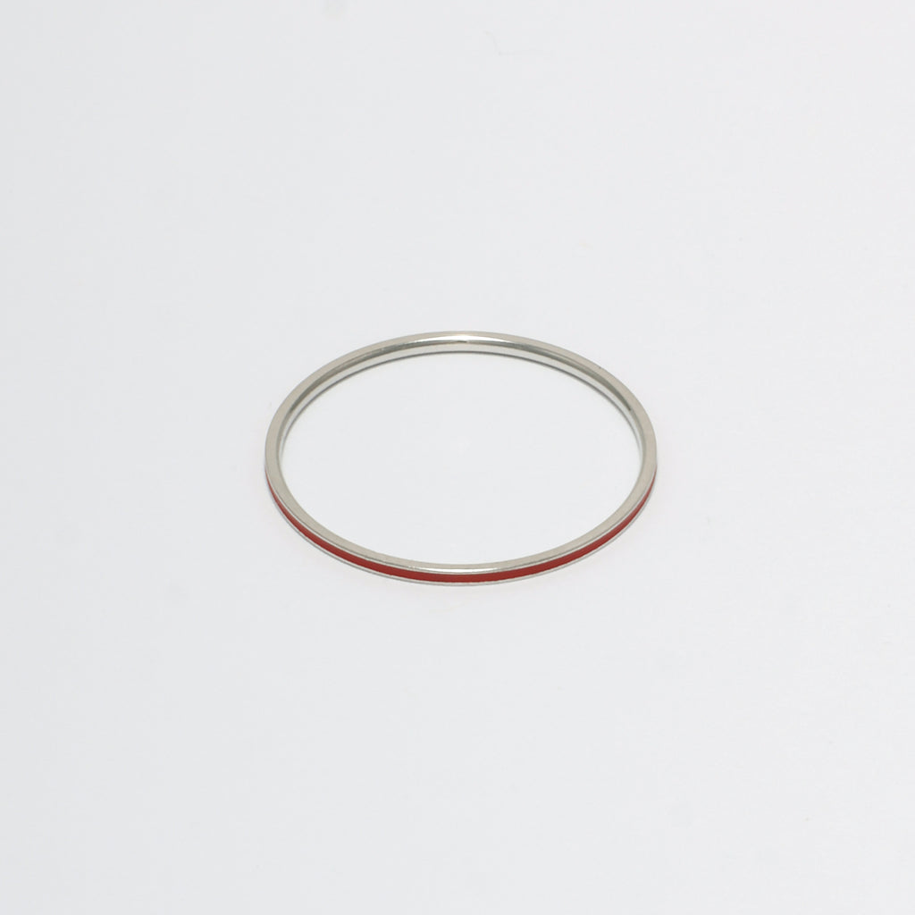 Roulette Ring, Red Enamel Silver.