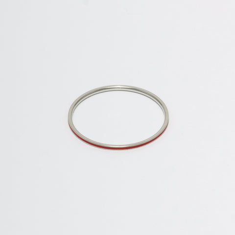 Roulette Ring, Red Enamel Silver.